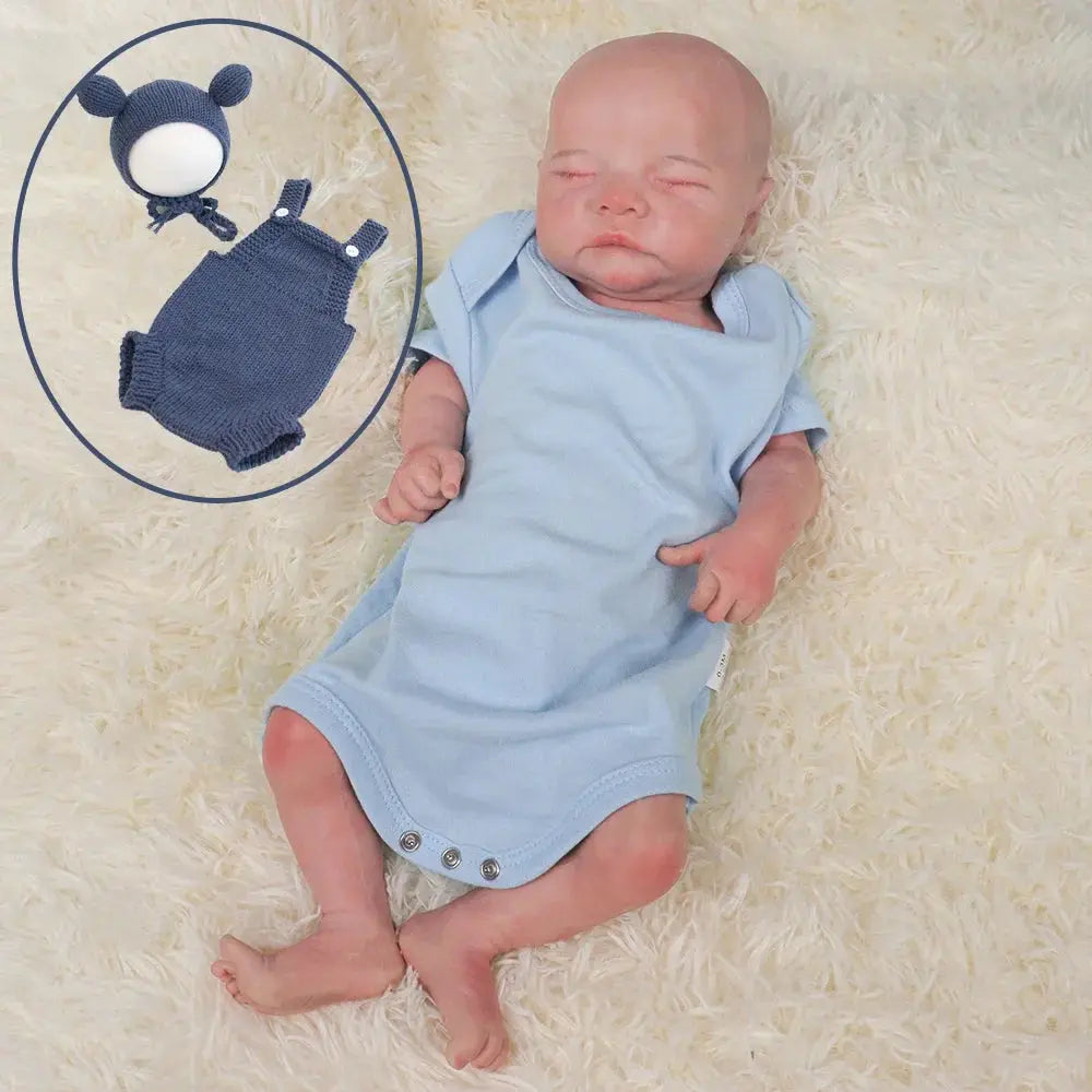 Image of Reborn Baby Dolls Pink Skin Unpaited 18'' Boy Full Body Silicone