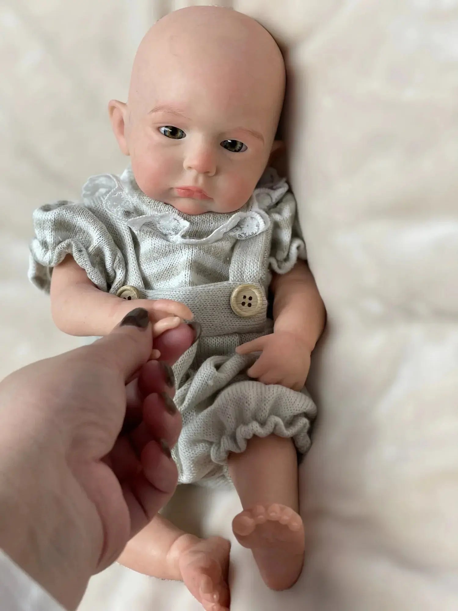 Image of Reborn Baby Dolls 33Cm Painted Cameron Solid Silicone Bebe Reborn