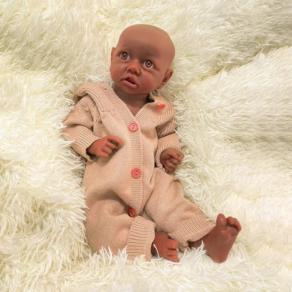 Image of Reborn Baby Dolls Full Platinum Silicone Body Baby Black Girl Reborn