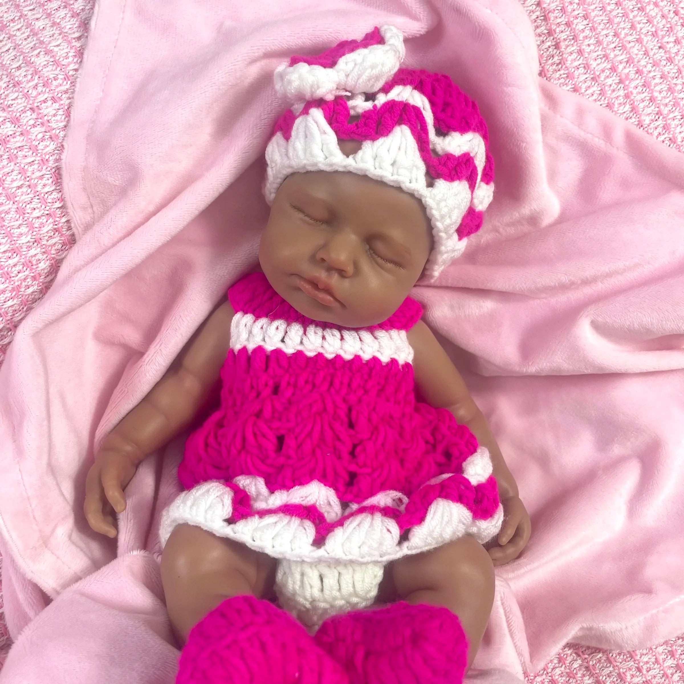 Image of Reborn Baby Dolls Mini 32Cm Dark Skin Full Silicone Reborn Baby