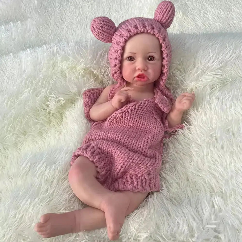 Image of Reborn Baby Dolls Baby Toy Full Platinum Silicone Flexible 17 Inch