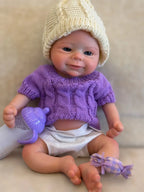 Image of Reborn Baby Dolls Can Open Mouth 33Cm Washable Solid Silicone Bebe