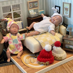 Image of Reborn Baby Dolls 11Cm Painted Mini Silicone Palm Girl With 2 Set Of