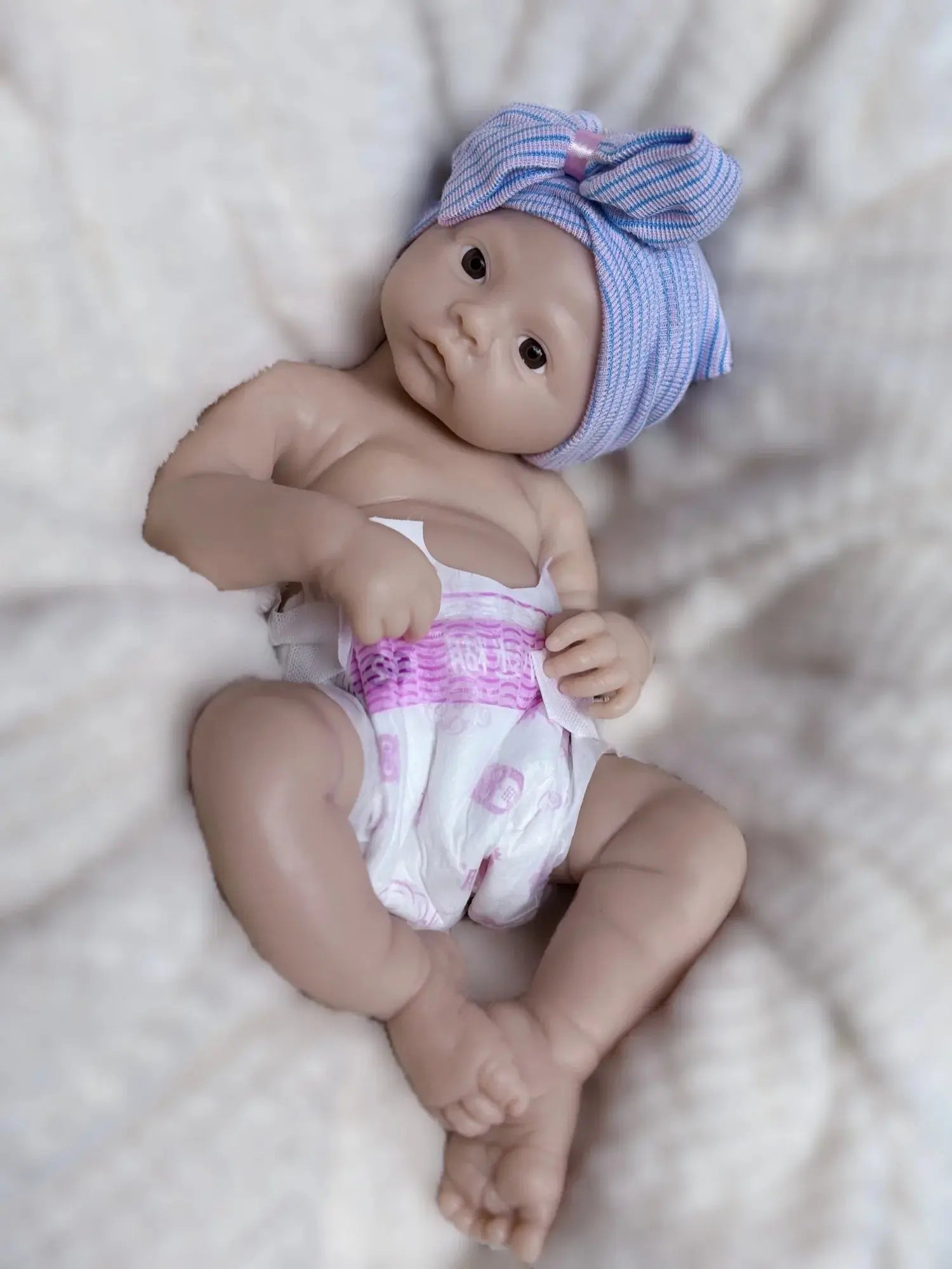 Image of Reborn Baby Dolls 18Nch Meadow Girl Can Open Mouth Full Solid Soft