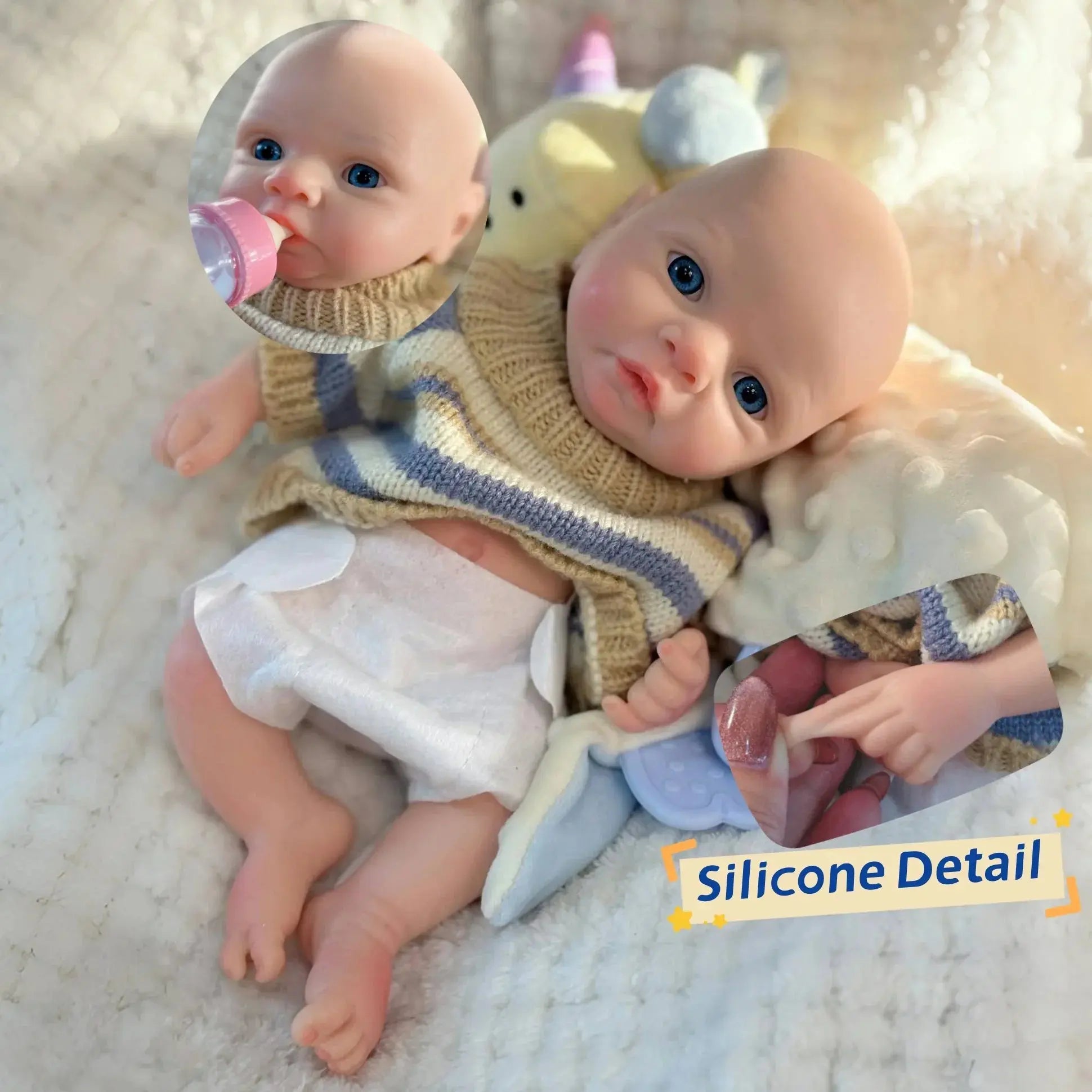Image of Reborn Baby Dolls 25Cm Silicone Boy Reborn Dolls Painted Full Body