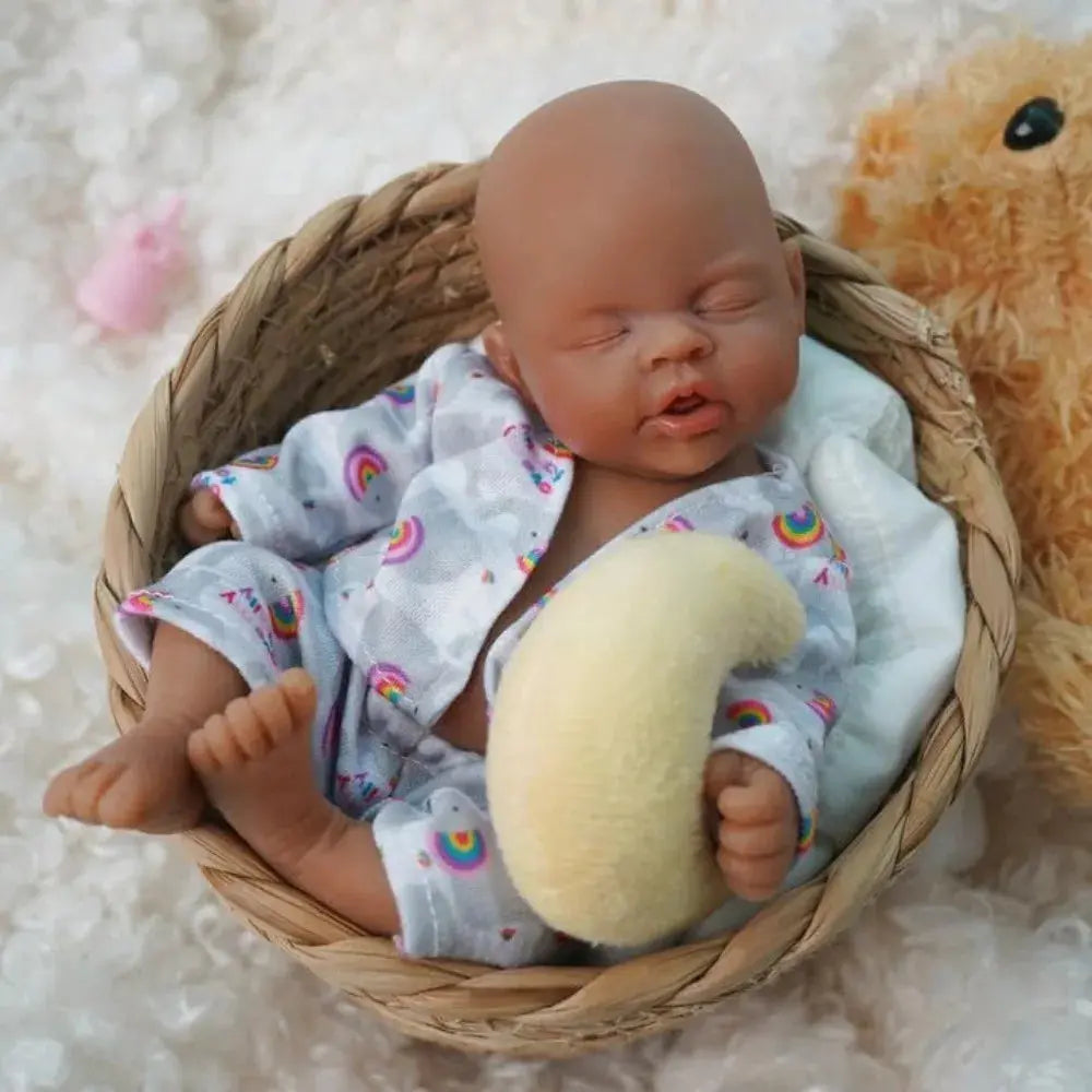 Image of Reborn Baby Dolls Reborn Baby Doll Girl 7 Inch Silicone Doll Mini