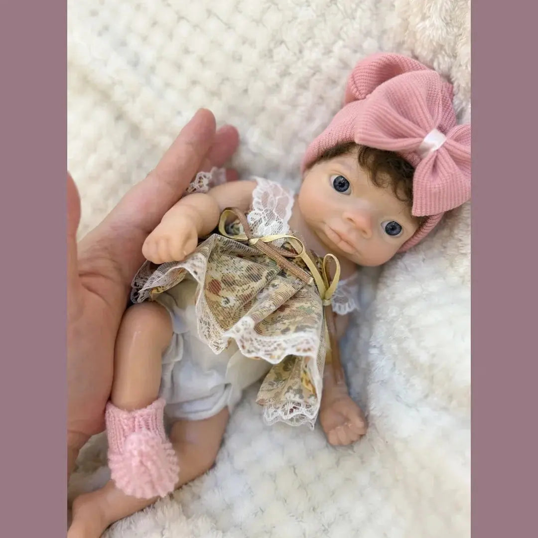 Image of Reborn Baby Dolls 10Inch Washable Open Eyes Lanny Full Body Silicone