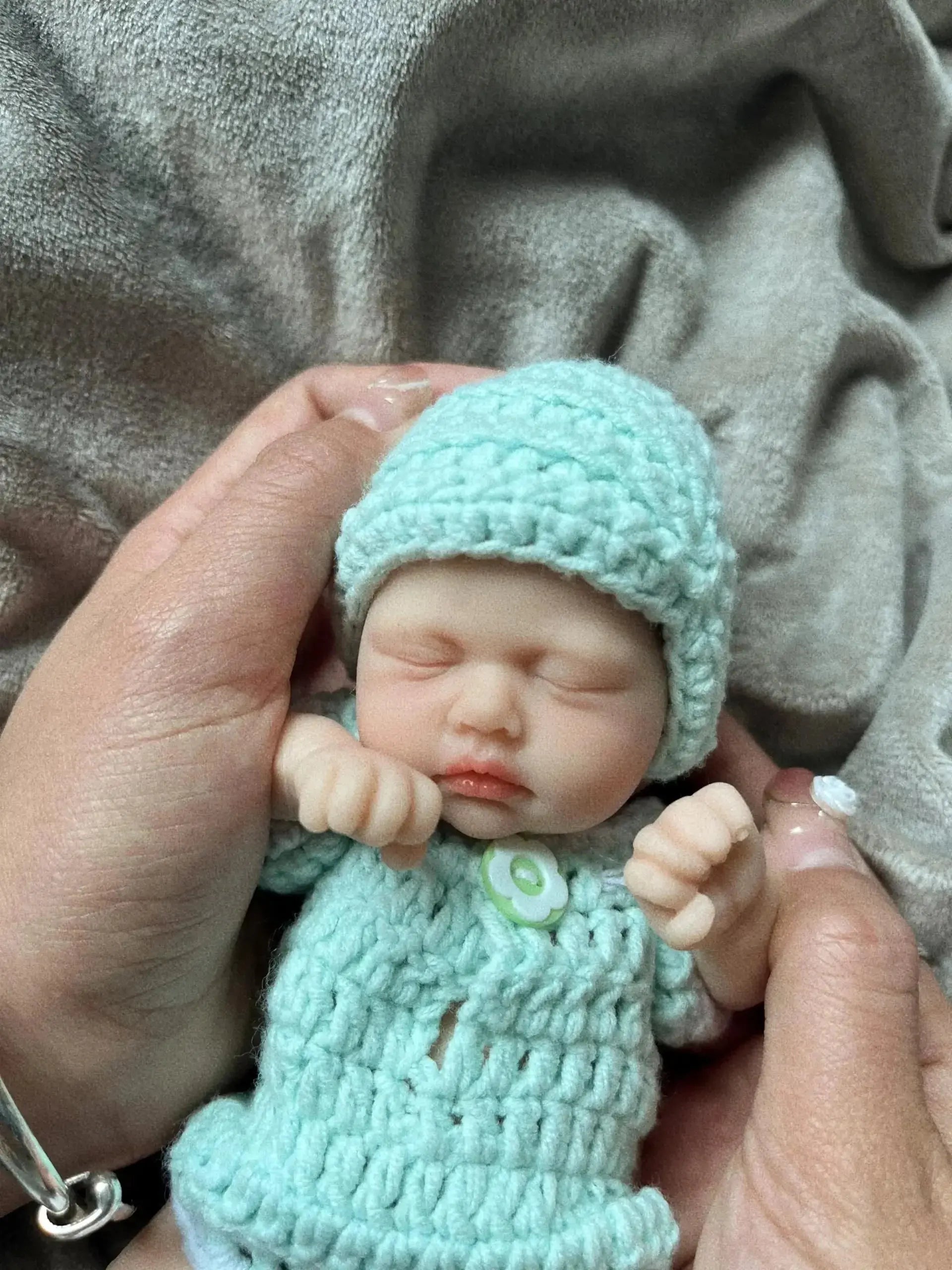 Image of Reborn Baby Dolls 7 Inch Miniature Sleeping Girl Full Silicone Mini