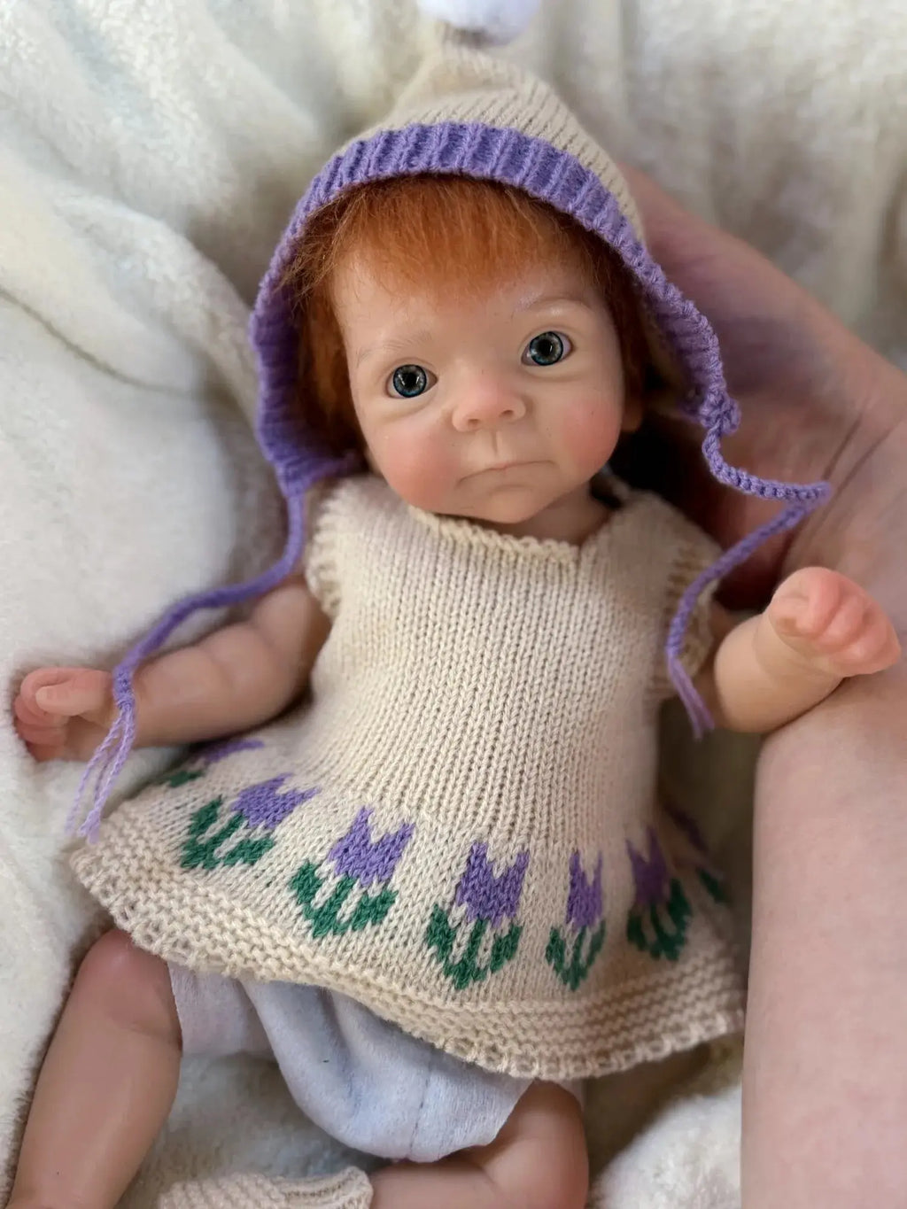 Image of Reborn Baby Dolls 1Pc 10Inch Open Mouth Girl With Hair Full Solid