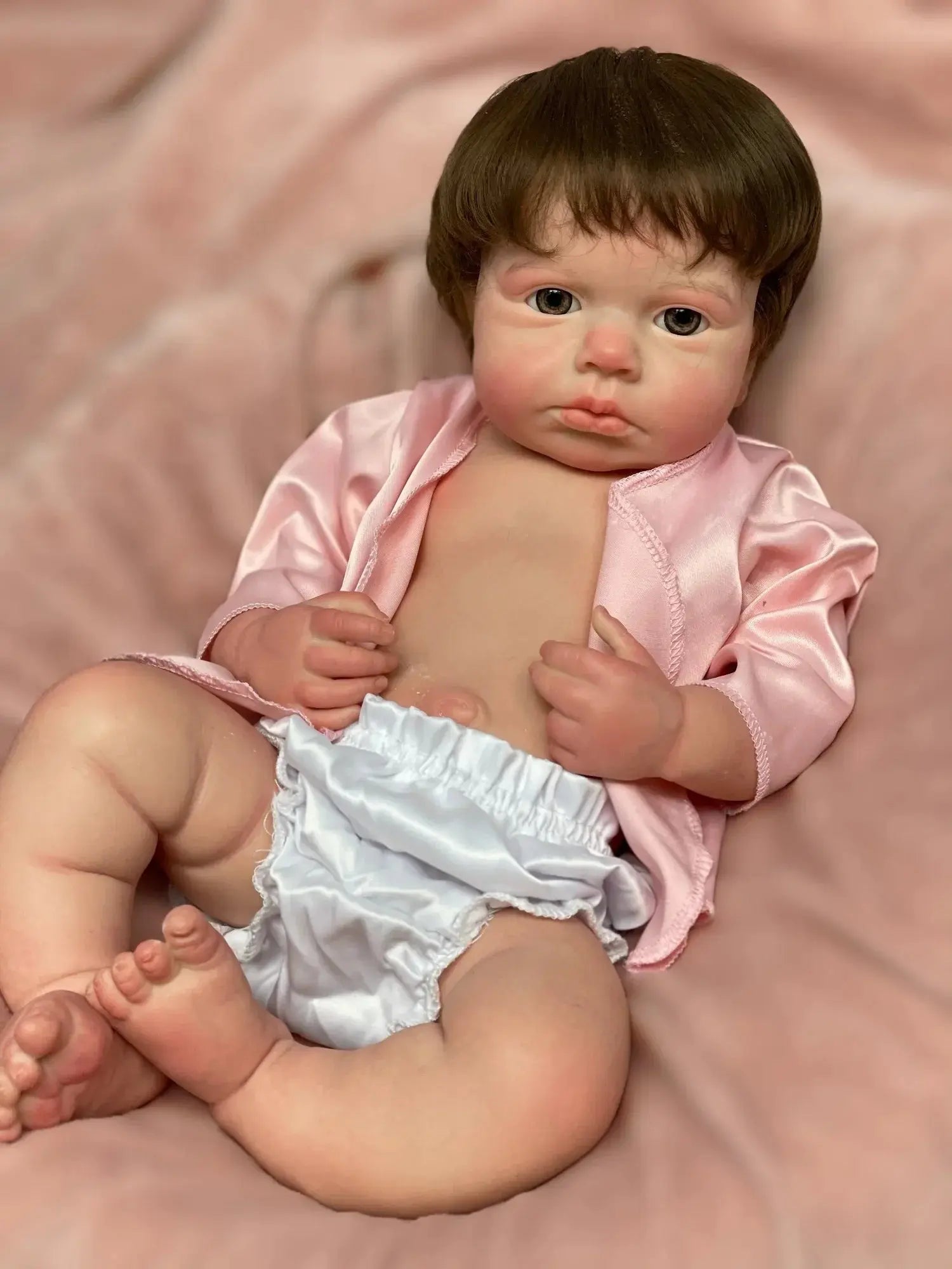 Image of Reborn Baby Dolls 45Cm Solid Silicone Loulou Bebe Reborn Girl With