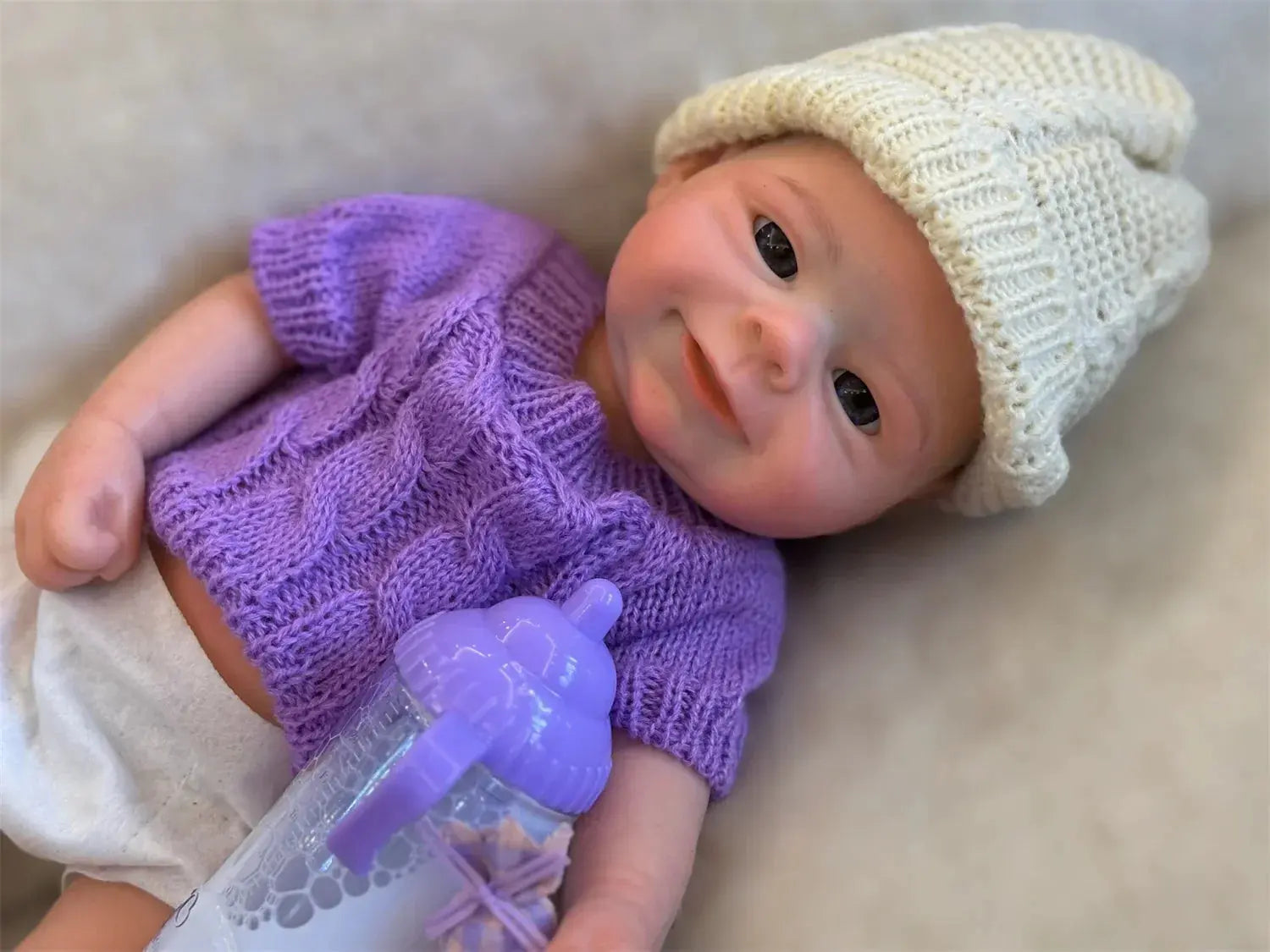 Image of Reborn Baby Dolls Can Open Mouth 33Cm Washable Solid Silicone Bebe