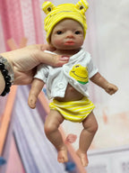 Image of Reborn Baby Dolls 26Cm Dark Skin Lanny Solid Silicone Reborn Baby