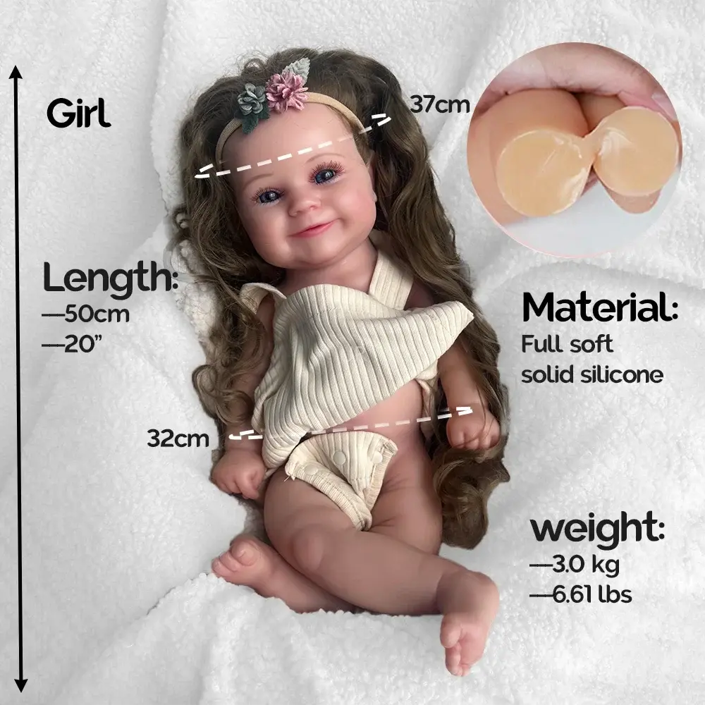 Image of Reborn Baby Dolls Painted Newborn Girl Maddie With Hair Artist