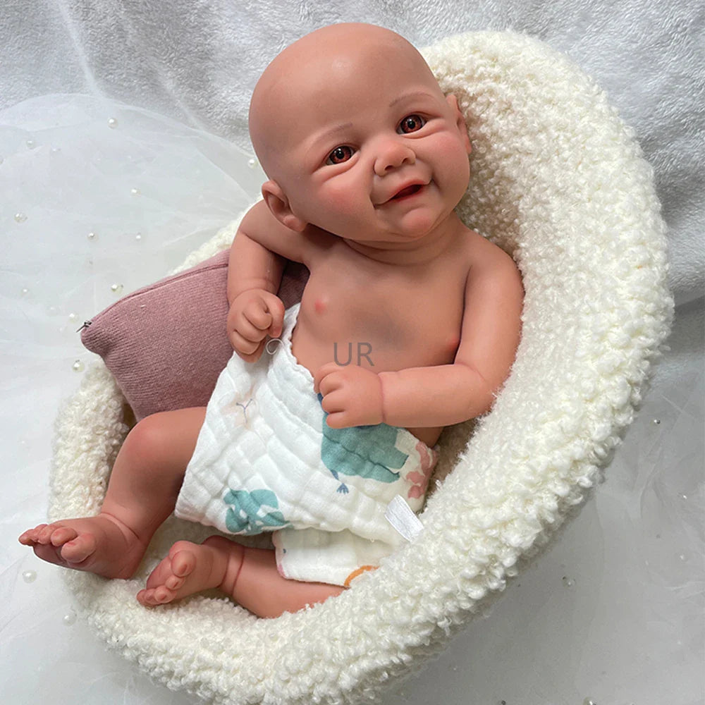 Image of Reborn Baby Dolls 17Inch Black Skin Realistic Soft Silicone Reborn