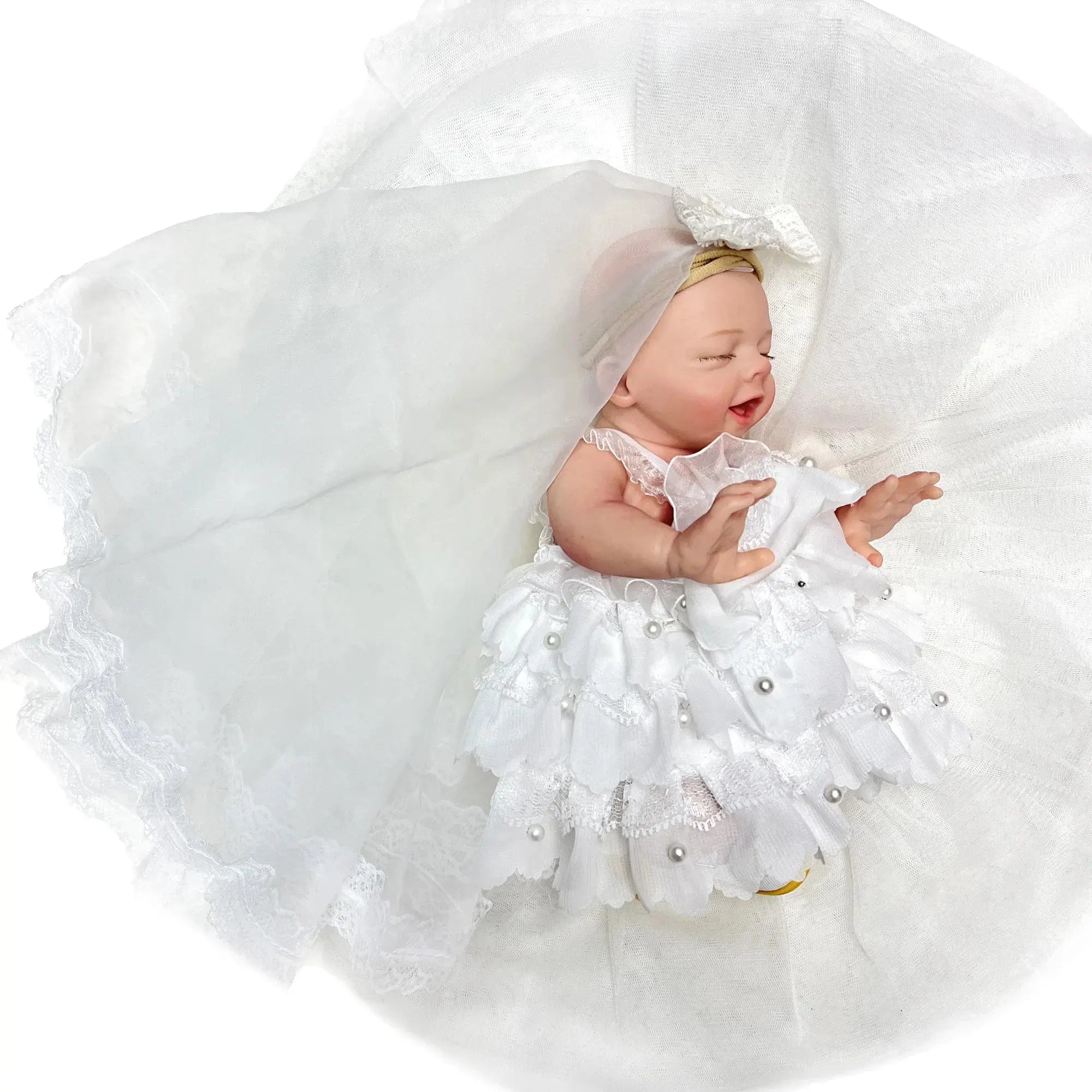 Image of Reborn Baby Dolls Lovely Sleeping Girl 25Cm Full Body Soft Solid