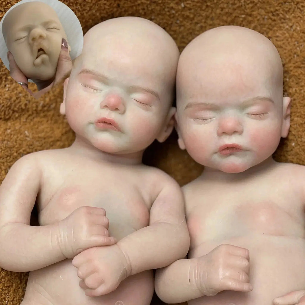 Image of Reborn Baby Dolls Can Open Mouth 45Cm Twins Sam Reborn Baby Girl And