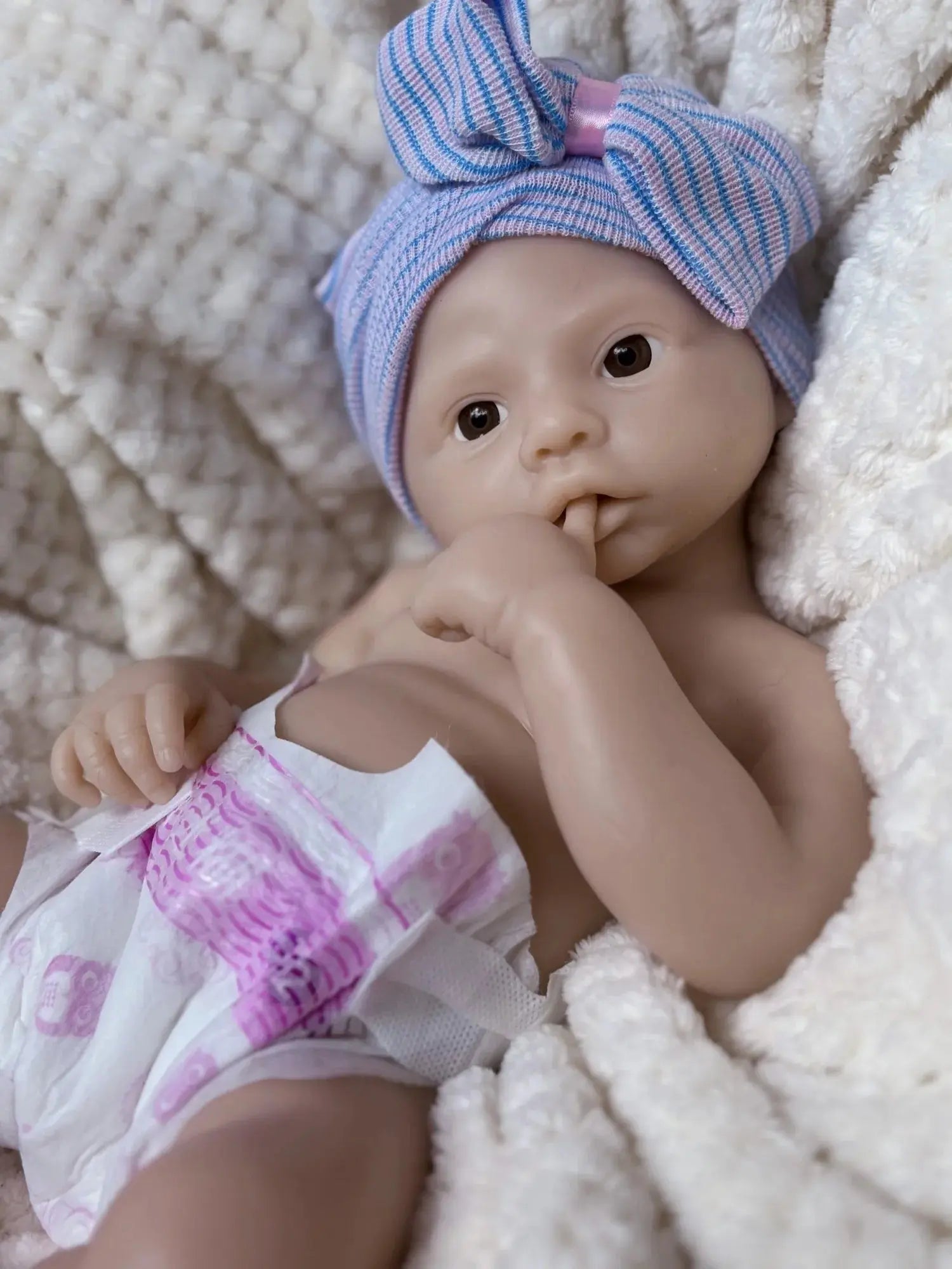 Image of Reborn Baby Dolls 18Nch Meadow Girl Can Open Mouth Full Solid Soft
