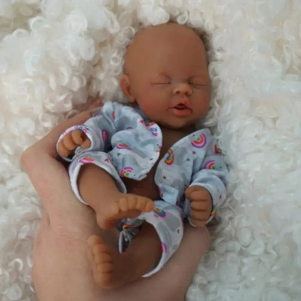 Image of Reborn Baby Dolls Reborn Baby Doll Girl 7 Inch Silicone Doll Mini
