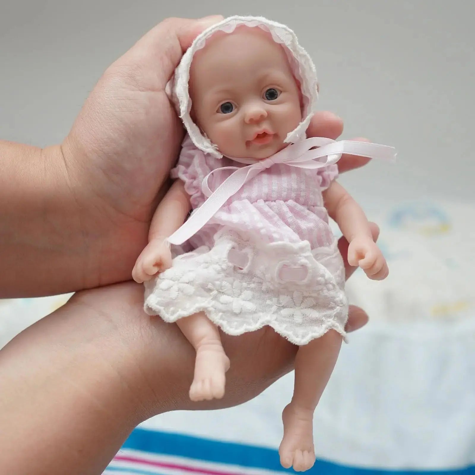 Image of Reborn Baby Dolls 7 Inch Mini Silicone Reborn Baby Doll Girl