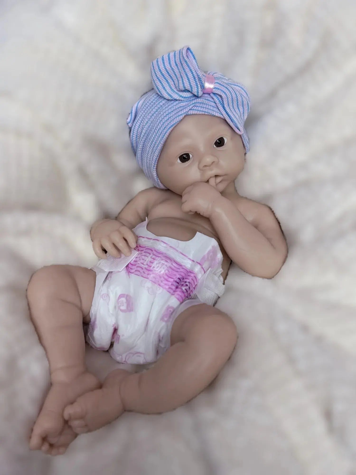 Image of Reborn Baby Dolls 18Nch Meadow Girl Can Open Mouth Full Solid Soft