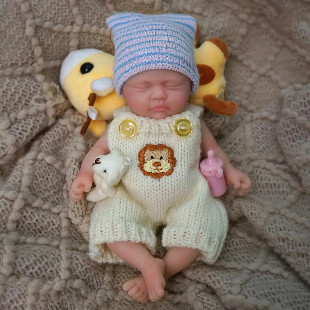 Image of Reborn Baby Dolls Mini Reborn Baby Doll Silicone Full Body 7 Inch