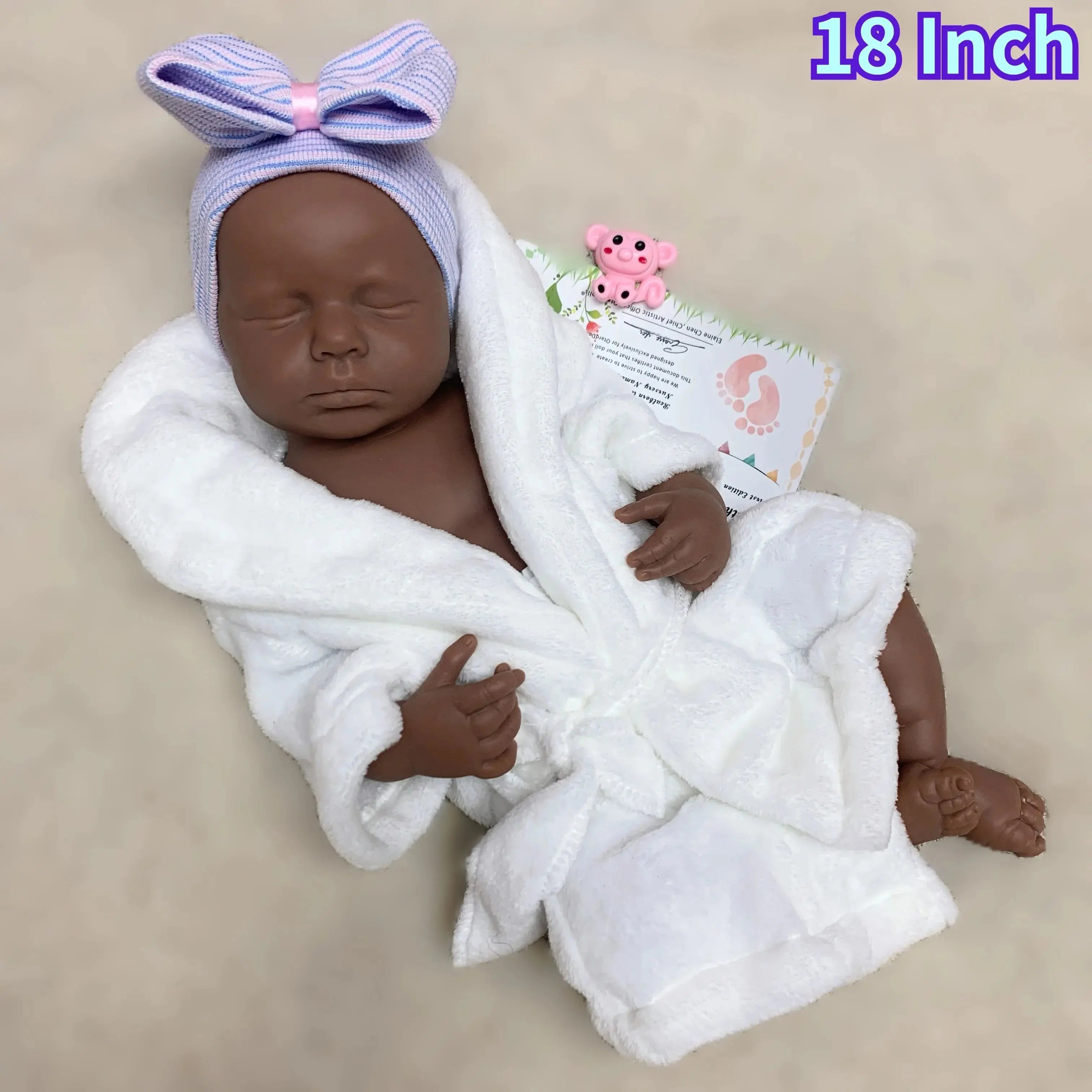 Image of Reborn Baby Dolls 18 Inch Chocolate Skin Silicone Loulou Reborn Girl