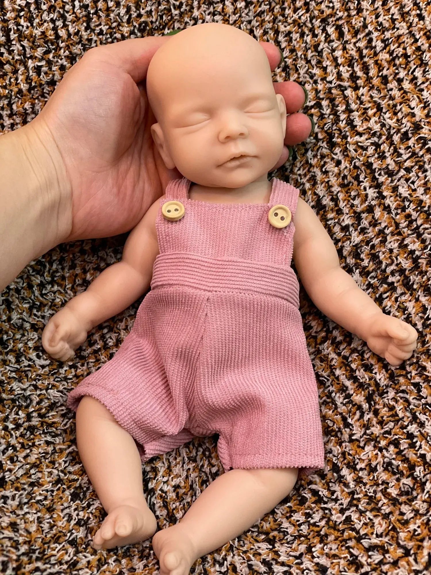 Image of Reborn Baby Dolls 26Cm Unpainted Close Eyes Full Body Solid Silicone