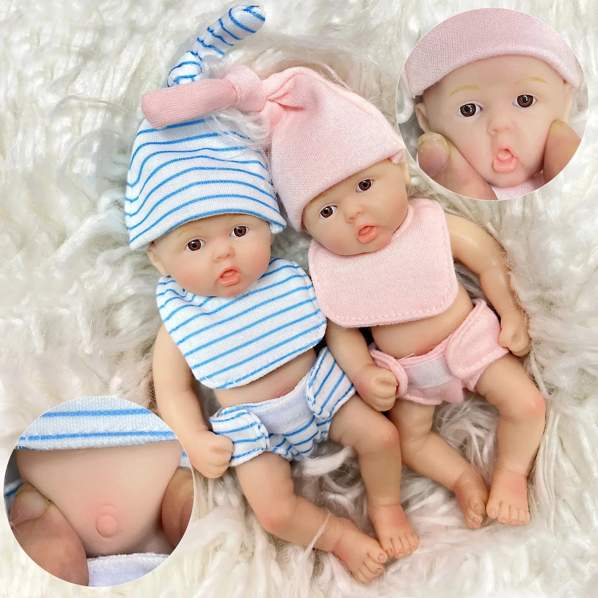 Image of Reborn Baby Dolls 6Inch /15Cm Mini Adorable Whole Solid Silicone