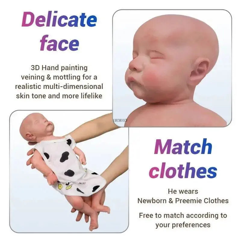 Image of Reborn Baby Dolls Reborn Corpo De Silicone 18'' Boy Full Body