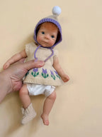 Image of Reborn Baby Dolls 1Pc 10Inch Open Mouth Girl With Hair Full Solid