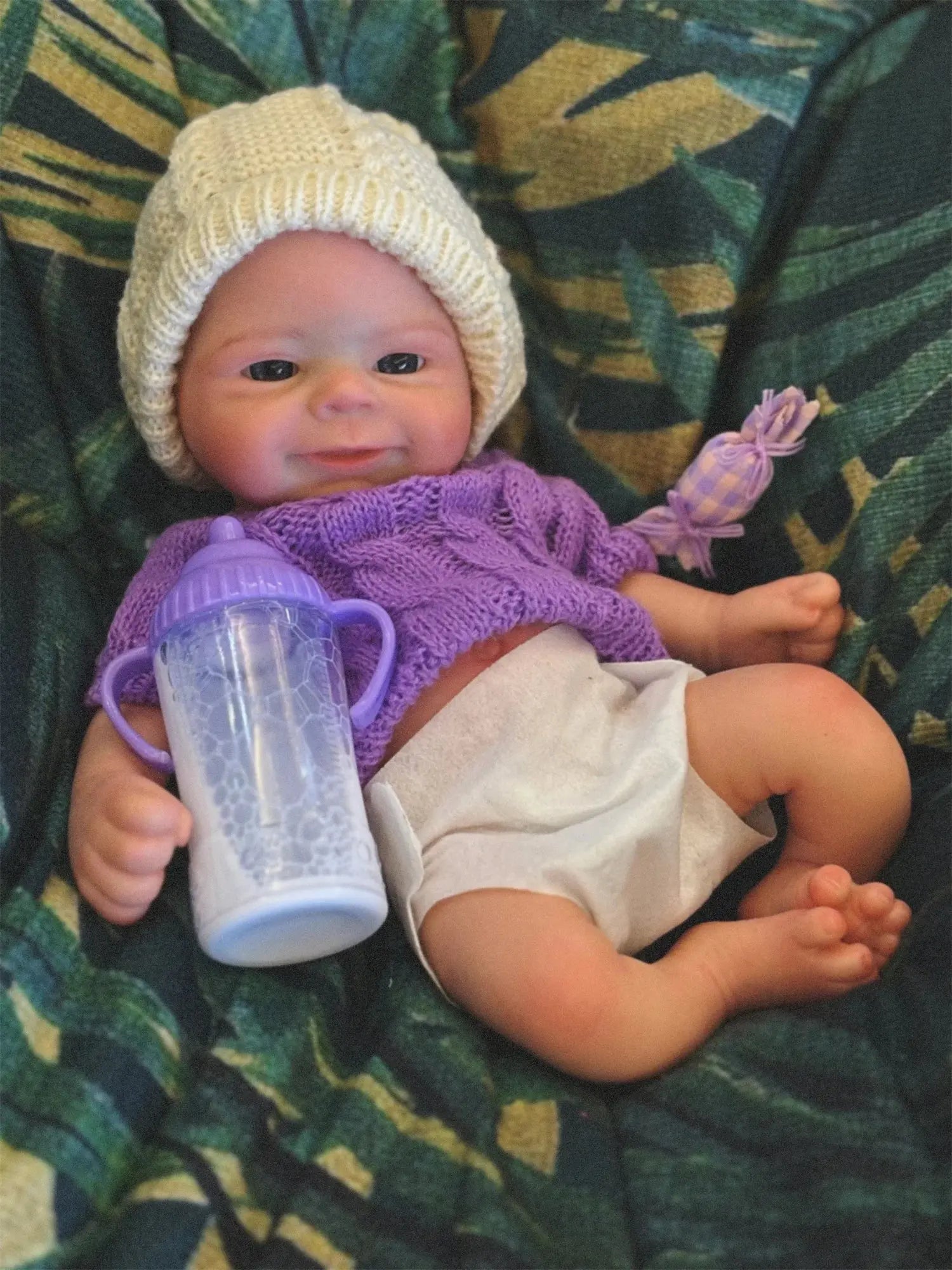 Image of Reborn Baby Dolls Can Open Mouth 33Cm Washable Solid Silicone Bebe