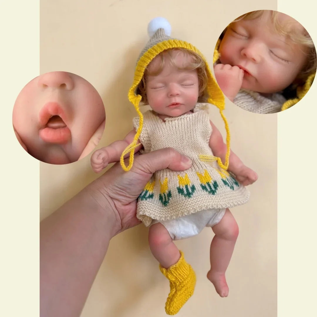 Image of Reborn Baby Dolls 10Inch Can Open Mouth Full Body Silicone Reborn