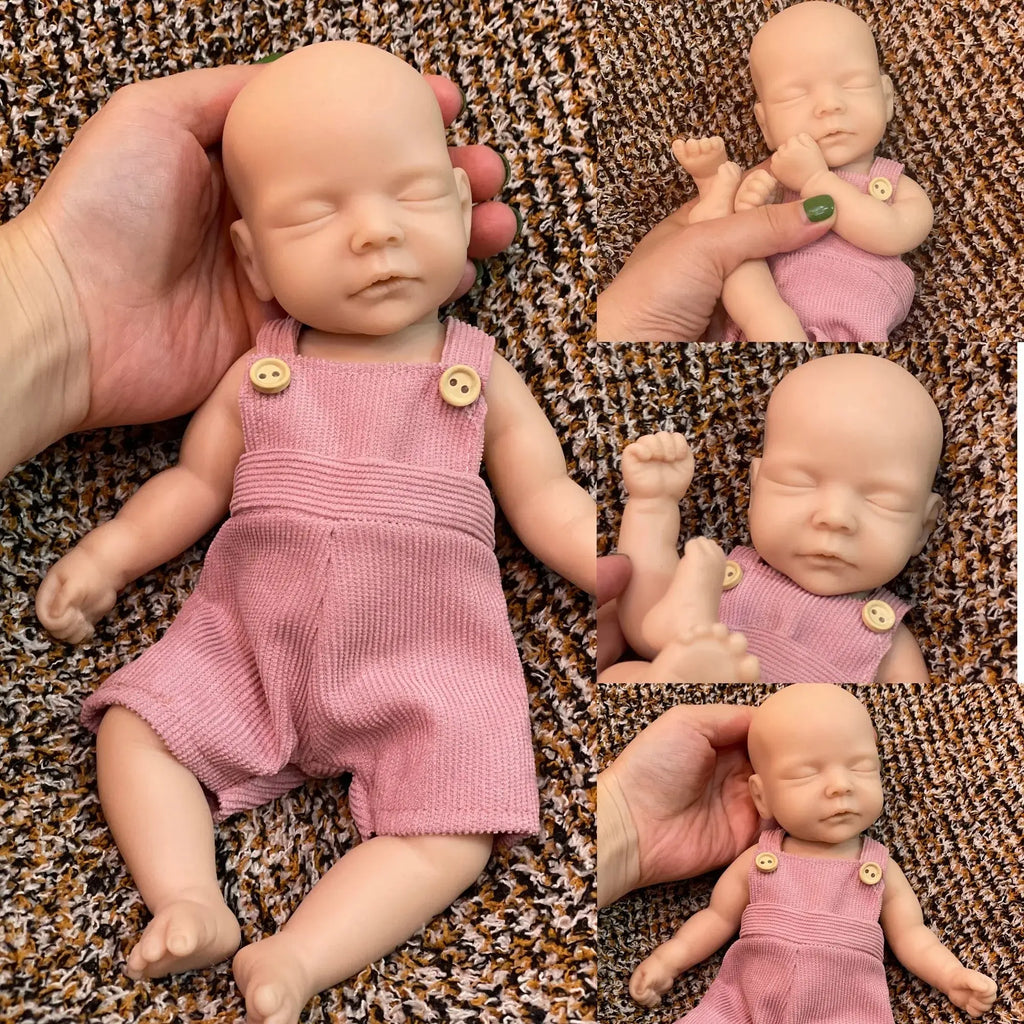 Image of Reborn Baby Dolls 26Cm Unpainted Close Eyes Full Body Solid Silicone