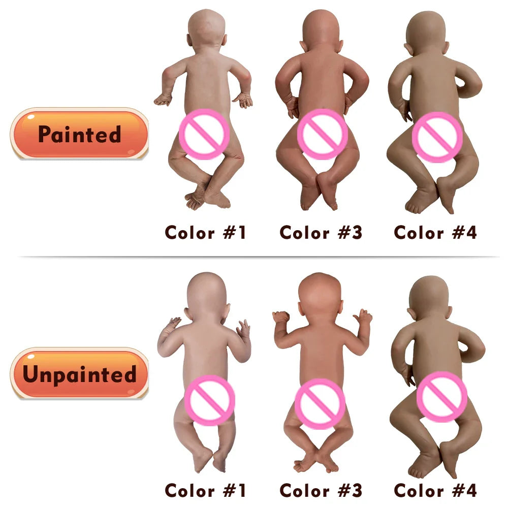 Image of Reborn Baby Dolls 100% Siold Silicone Reborn Baby Dark African Girl