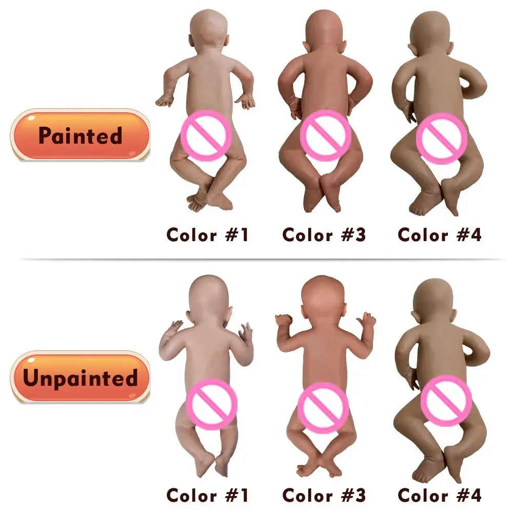Image of Reborn Baby Dolls 17Inch 43Cm Unpainted Full Body Silicone Reborn
