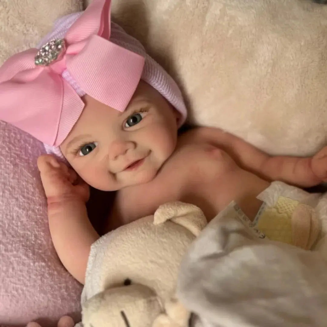 Image of Reborn Baby Dolls Can Open Mouth Vivienne 18Inch Bebe Reborn Silicona