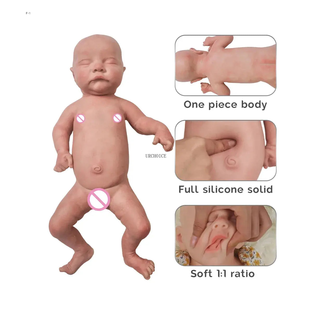 Image of Reborn Baby Dolls Reborn Corpo De Silicone 18'' Boy Full Body