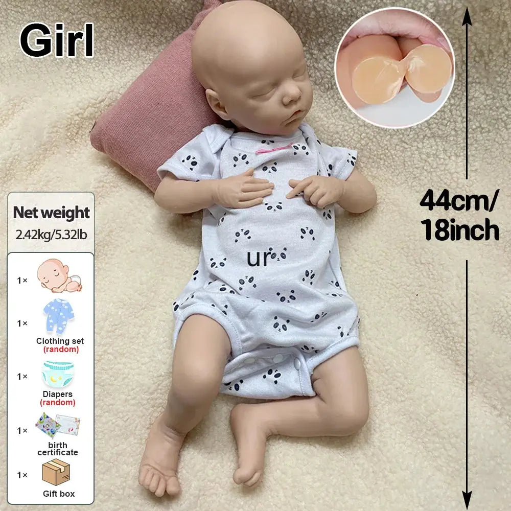 Image of Reborn Baby Dolls Diy Unpainted Realistic Silicone Reborn Baby Girl