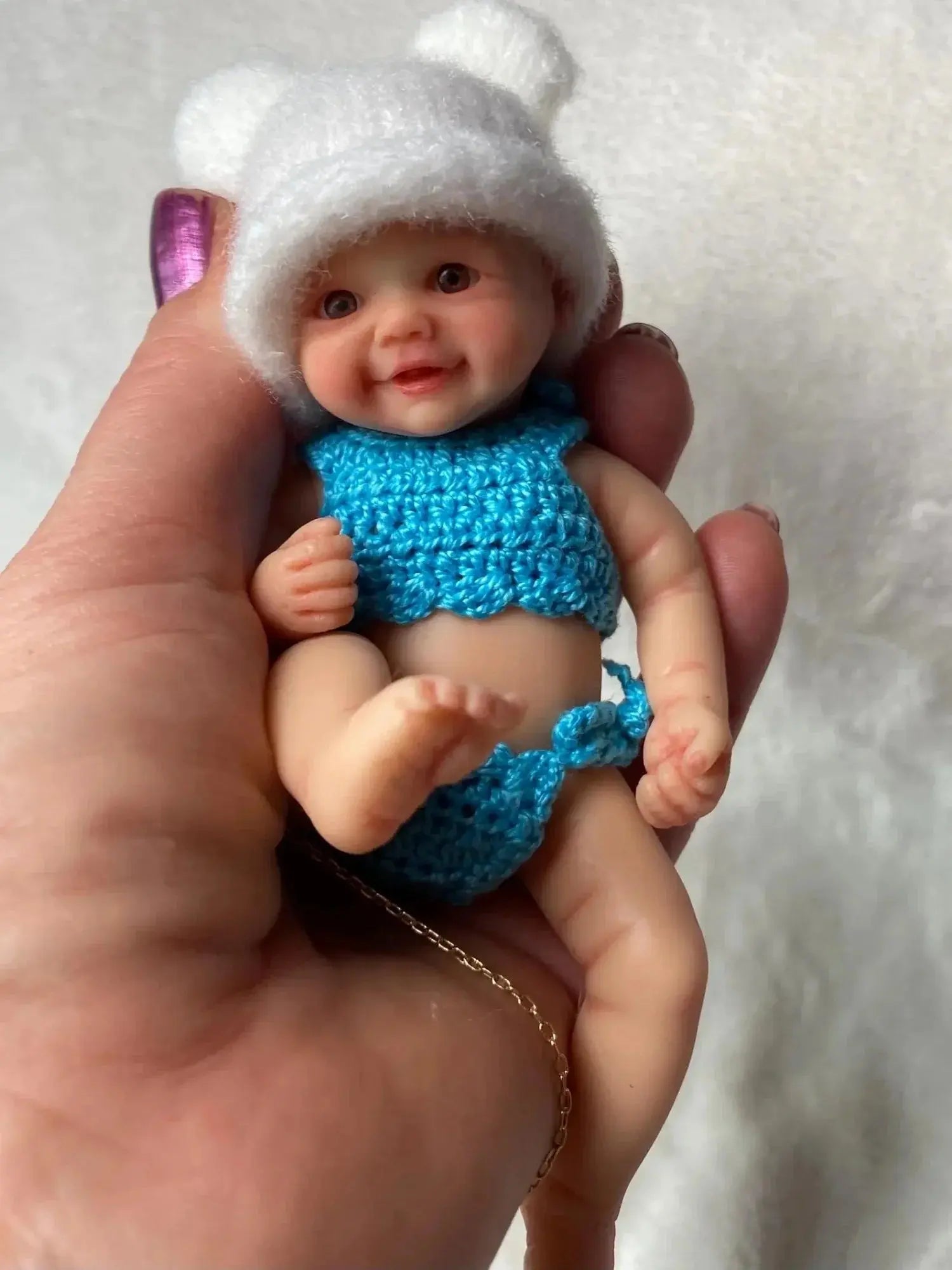 Image of Reborn Baby Dolls Lovely 6 Inch Palm Mini Newborn Babies Full Body
