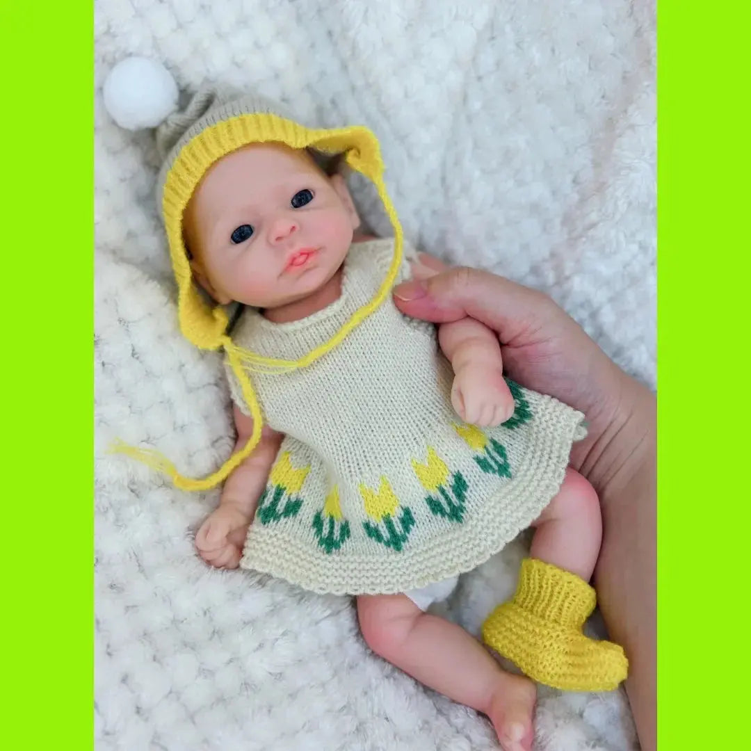 Image of Reborn Baby Dolls 10Inch Open Eyes Bebe Reborn De Silicona Girl Doll