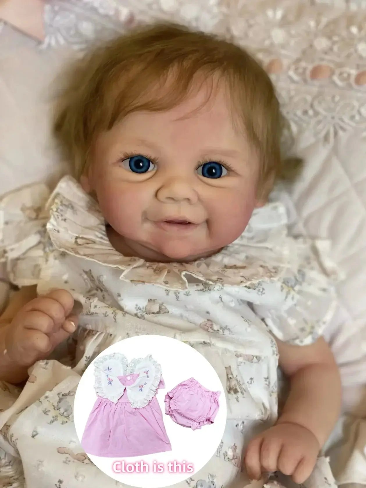 Image of Reborn Baby Dolls 18Inch Vivienne Bebê Can Open Mouth Reborn Baby