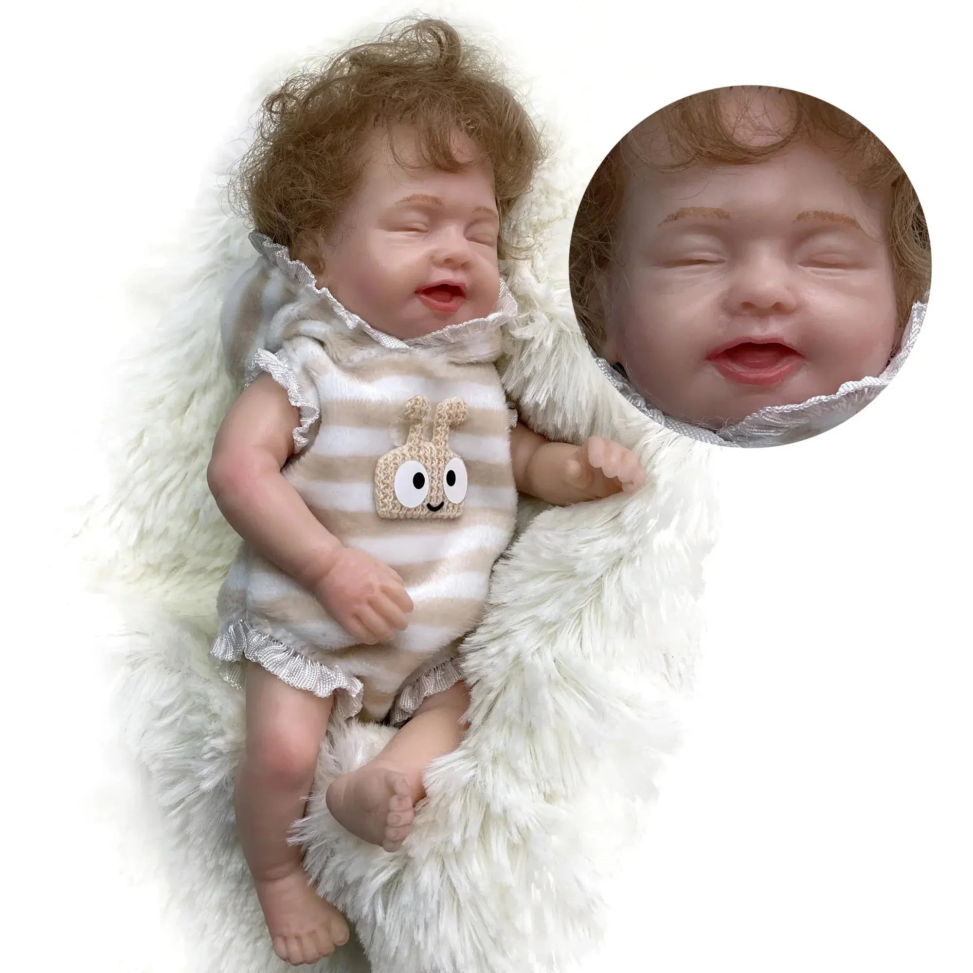 Image of Reborn Baby Dolls 6Inch Mini Palm Full Solid Silicone Bebe Reborn