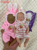 Image of Reborn Baby Dolls 6 Inch Silicone Bebe Reborn Doll Handmade Painted