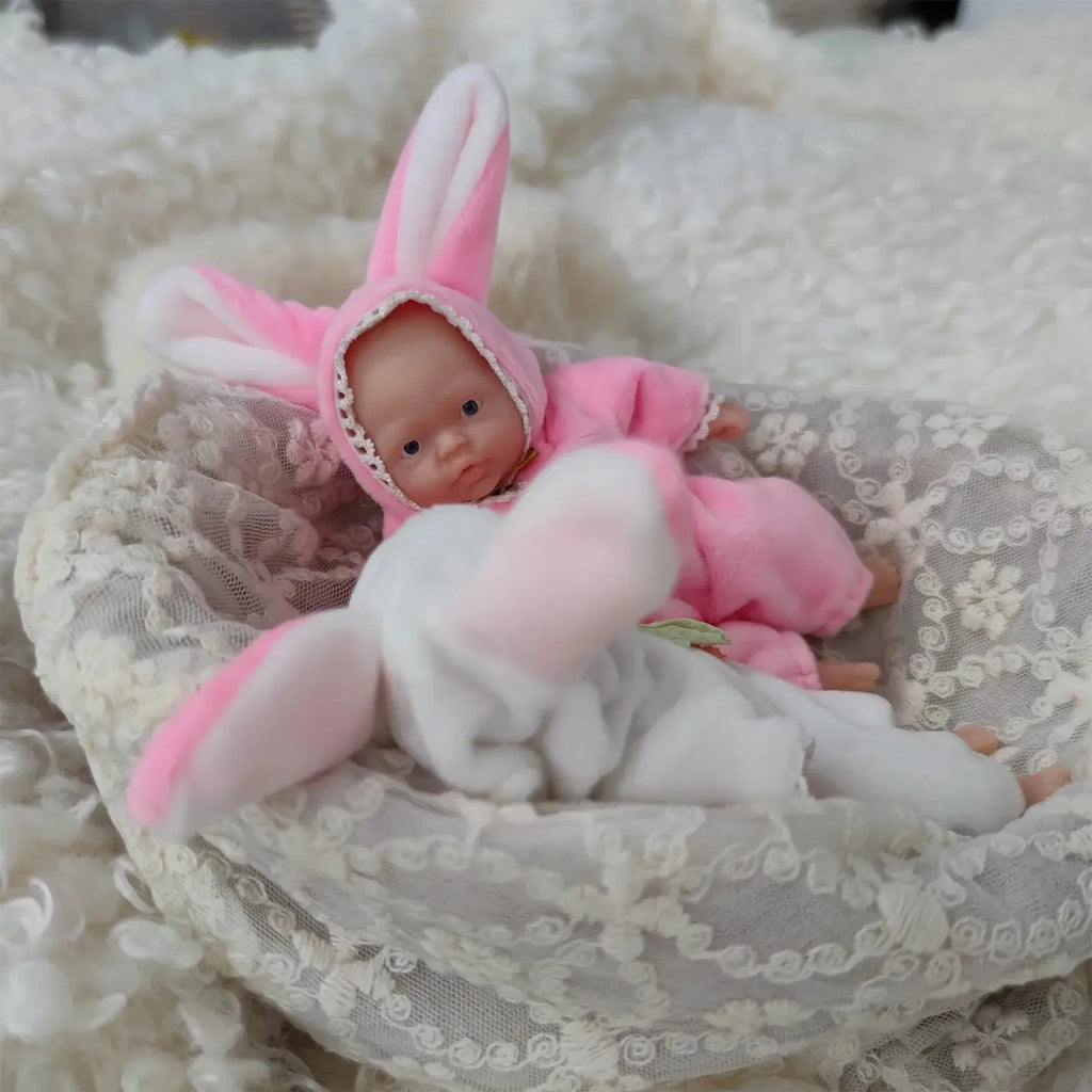 Image of Reborn Baby Dolls Silicone Full Body 4.5 Inch Open Eyes Soft Body