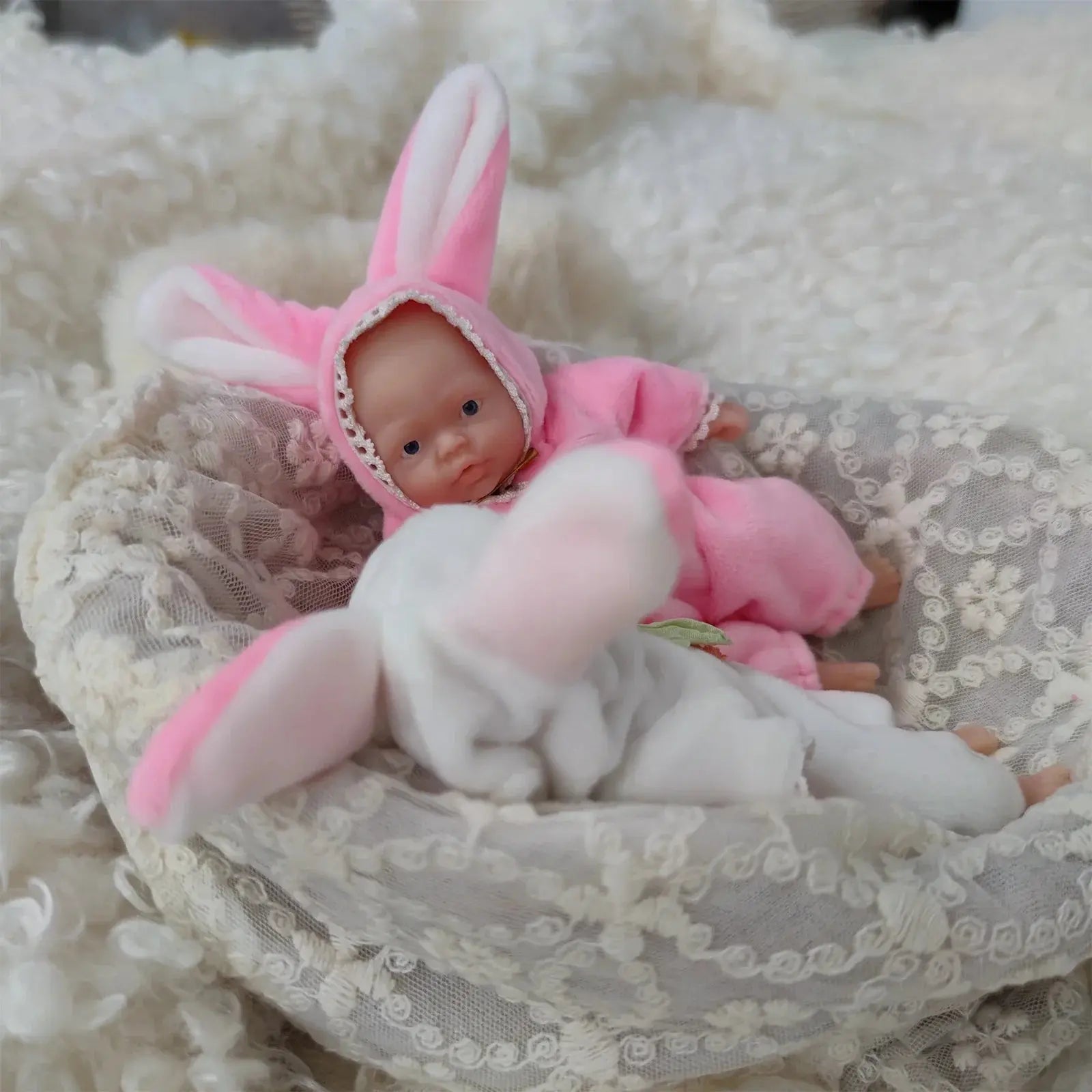 Image of Reborn Baby Dolls Silicone Full Body 4.5 Inch Open Eyes Soft Body