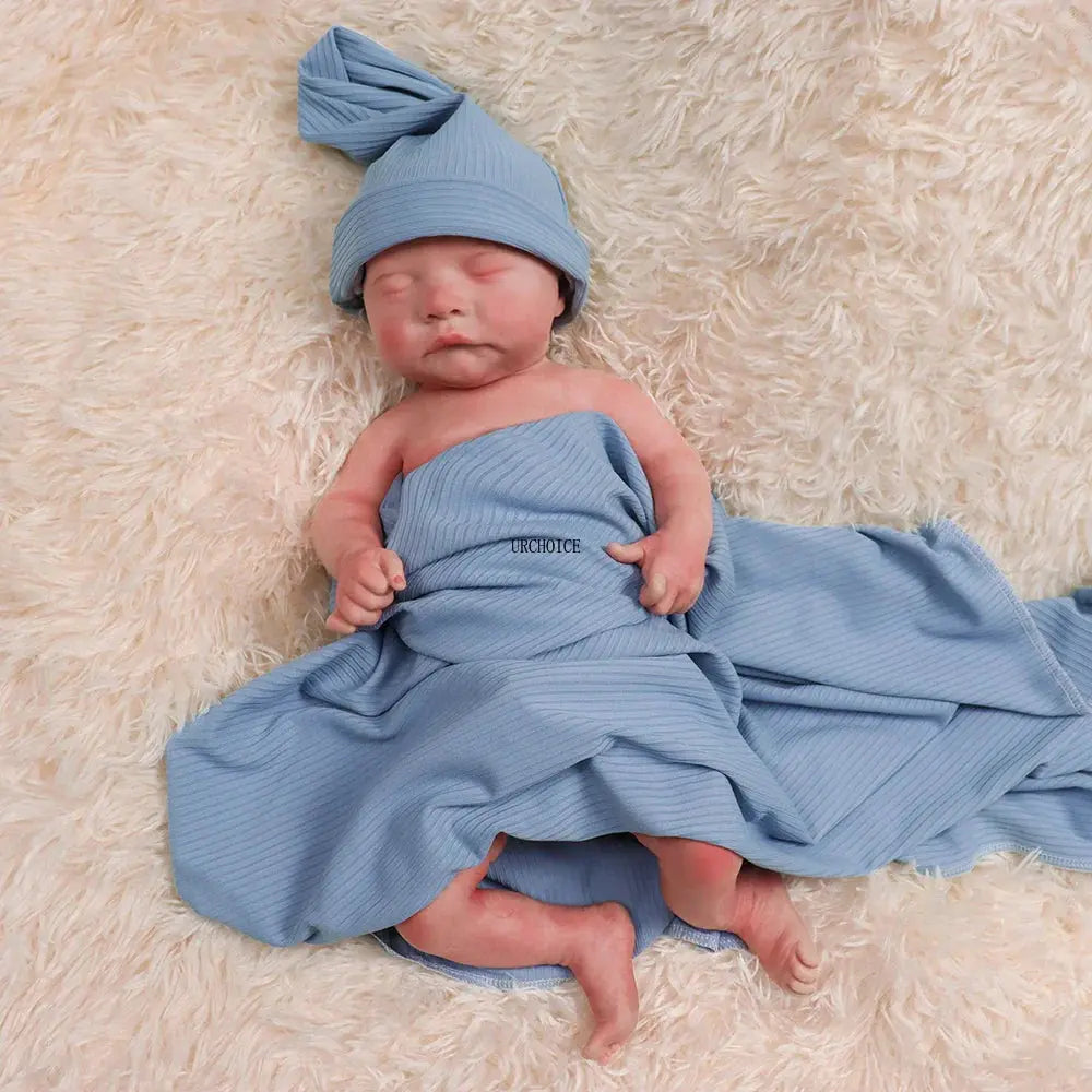 Image of Reborn Baby Dolls Pink Skin Unpaited 18'' Boy Full Body Silicone
