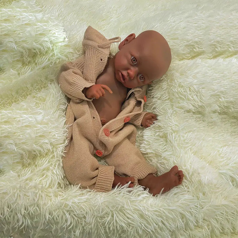 Image of Reborn Baby Dolls Full Platinum Silicone Body Baby Black Girl Reborn