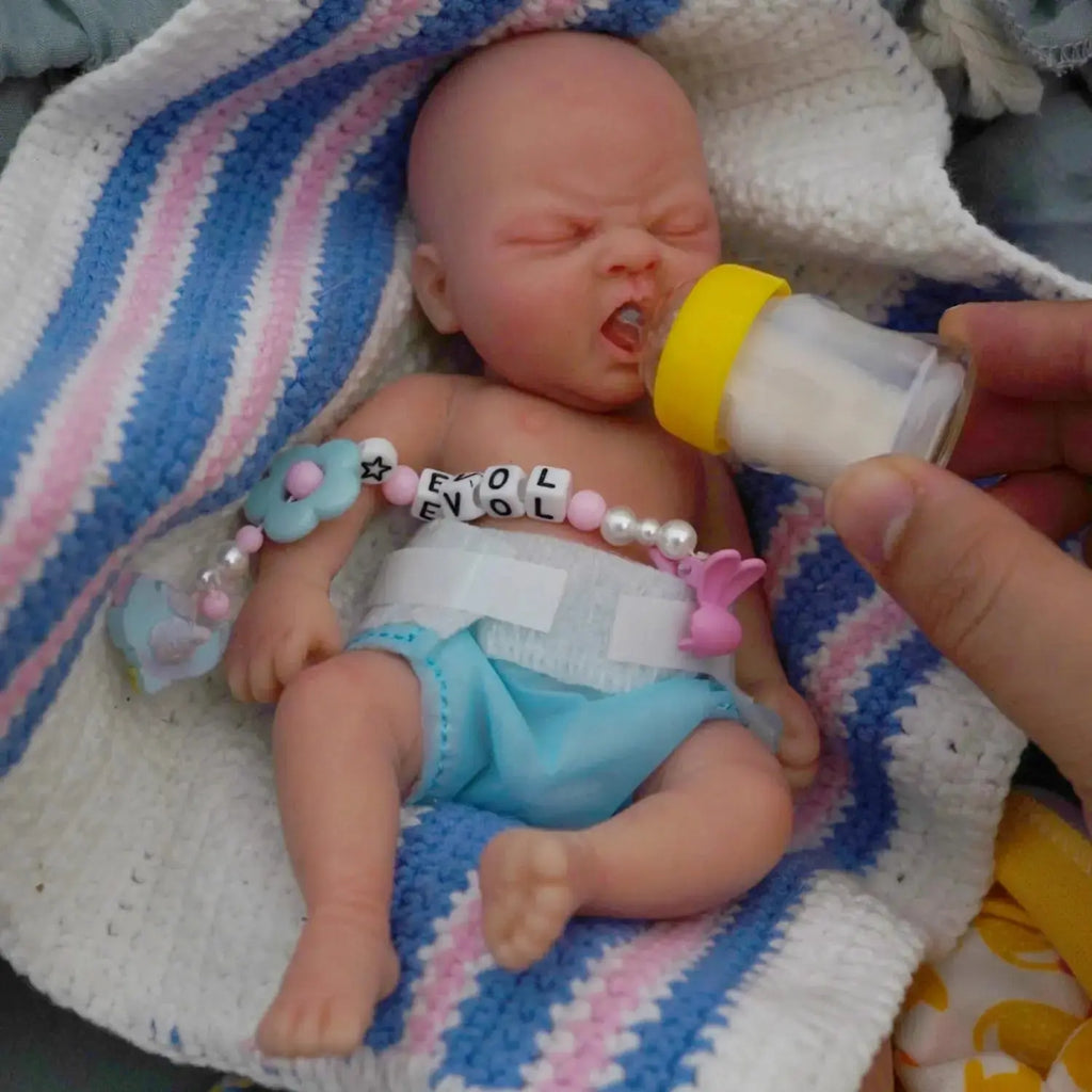 Image of Reborn Baby Dolls 7" Girl Micro Preemie Full Body Silicone Baby Doll