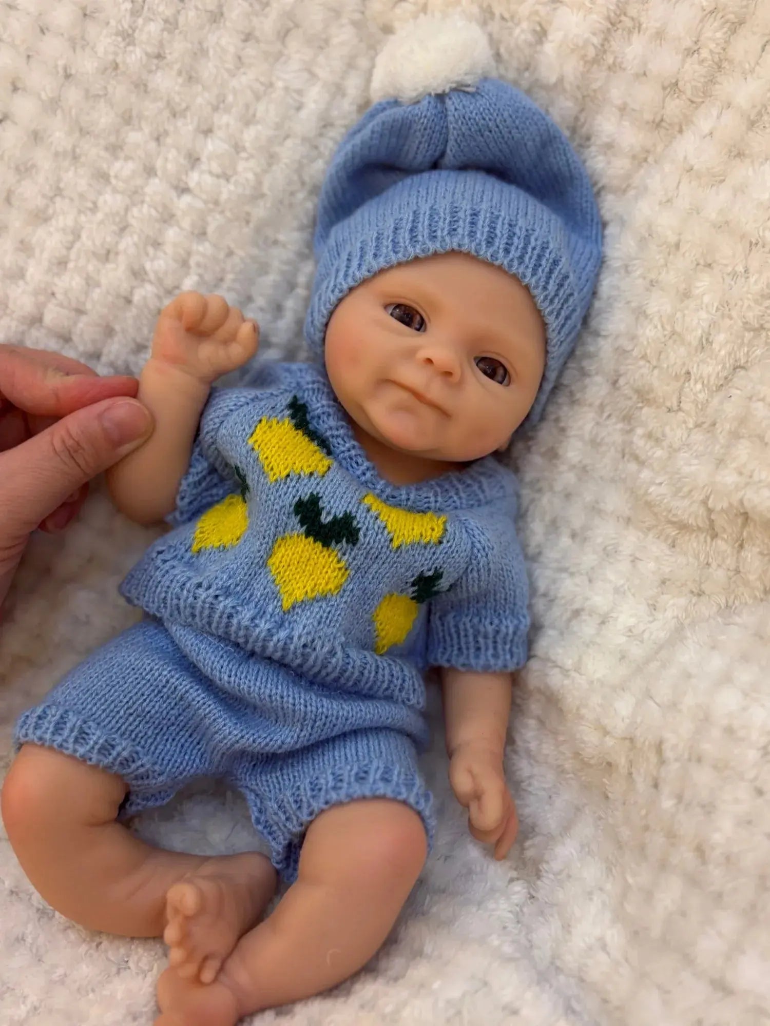 Image of Reborn Baby Dolls 13Inch Silicone Bebe Smily Boy Full Solid Slicone