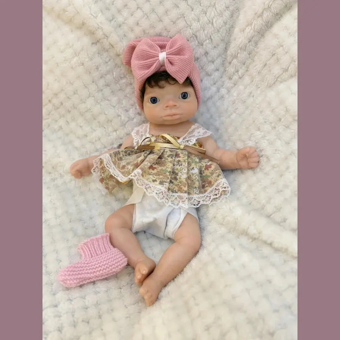 Image of Reborn Baby Dolls 10Inch Washable Open Eyes Lanny Full Body Silicone